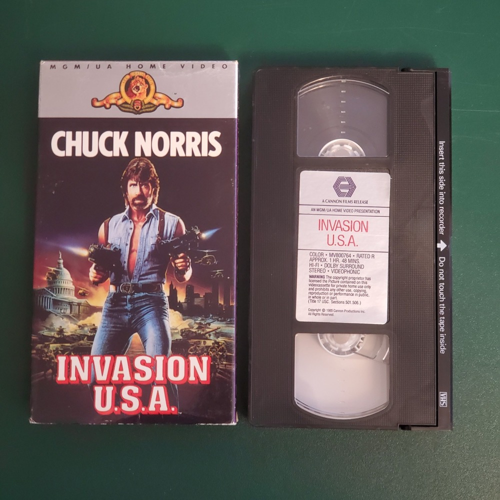 Invasion U.S.A. VHS Chuck Norris 1985 Action Movie MGM/UA Home Video Tape